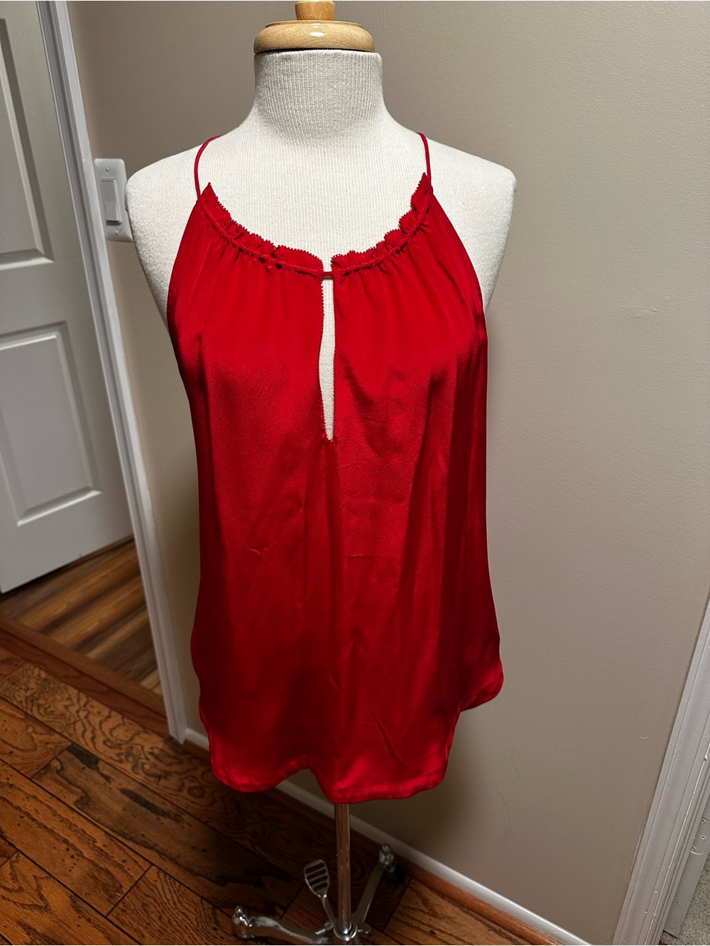 PJK Patterson J. Kincaid Red Satin Halter Camisole
